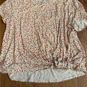 SO White Cream twist tie Short Sleeve Blouse